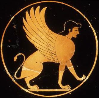 Sphinx Greek red-figure vase