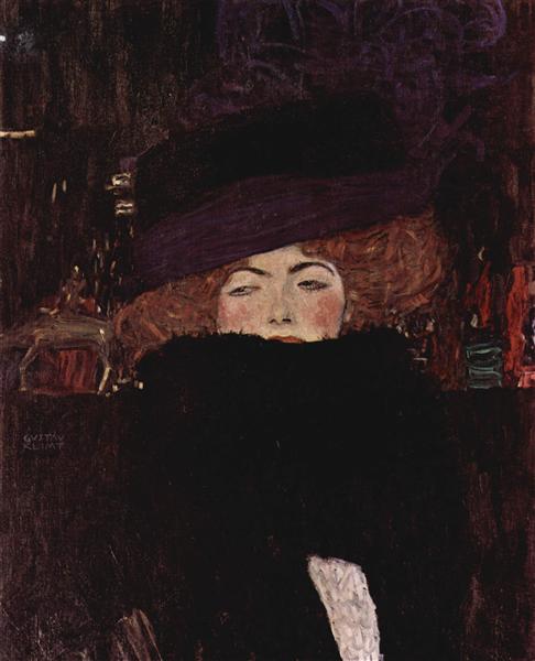 Lady with Hat and Feather boa, Gustav Klimt